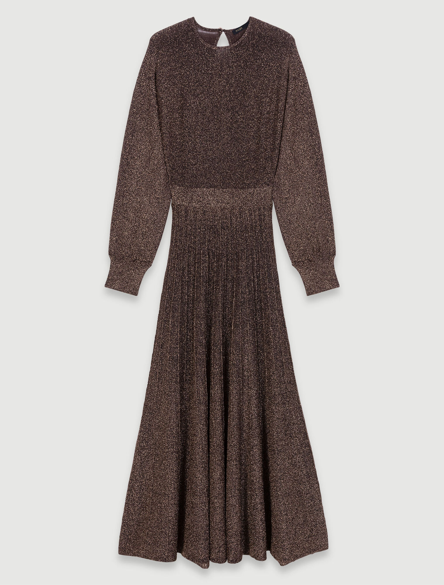 Langes Kleid aus glänzendem Strick