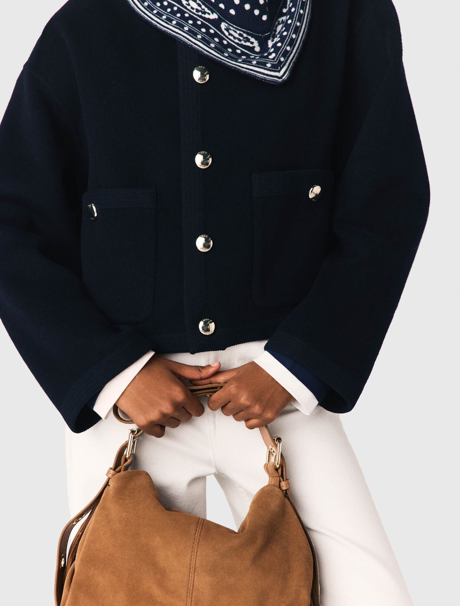 Doubleface-Jacke mit Flechtborten