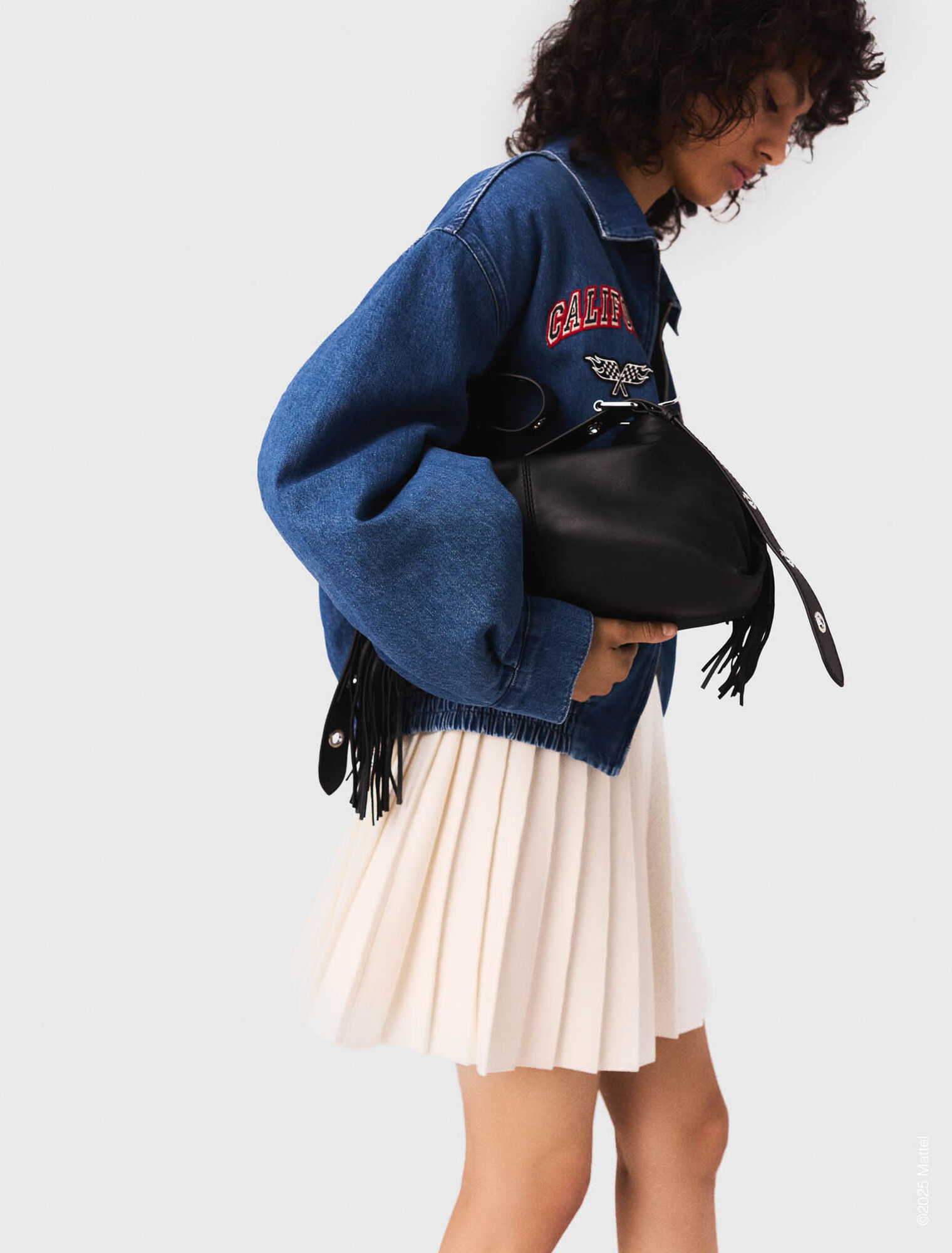 Oversize-Denimjacke mit Stickerei