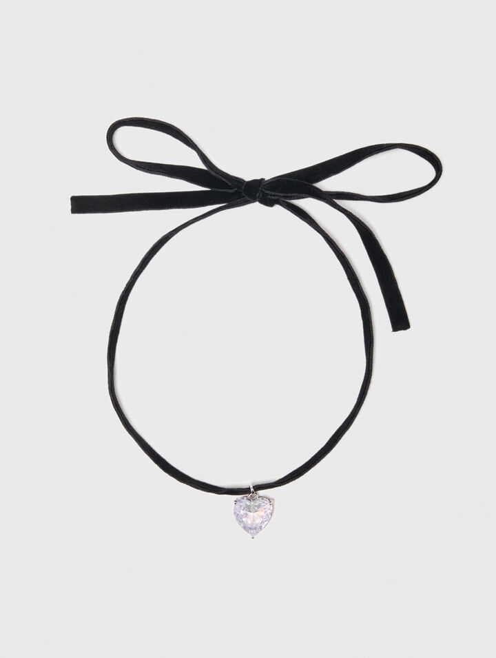 Herz-Kette mit Samtband