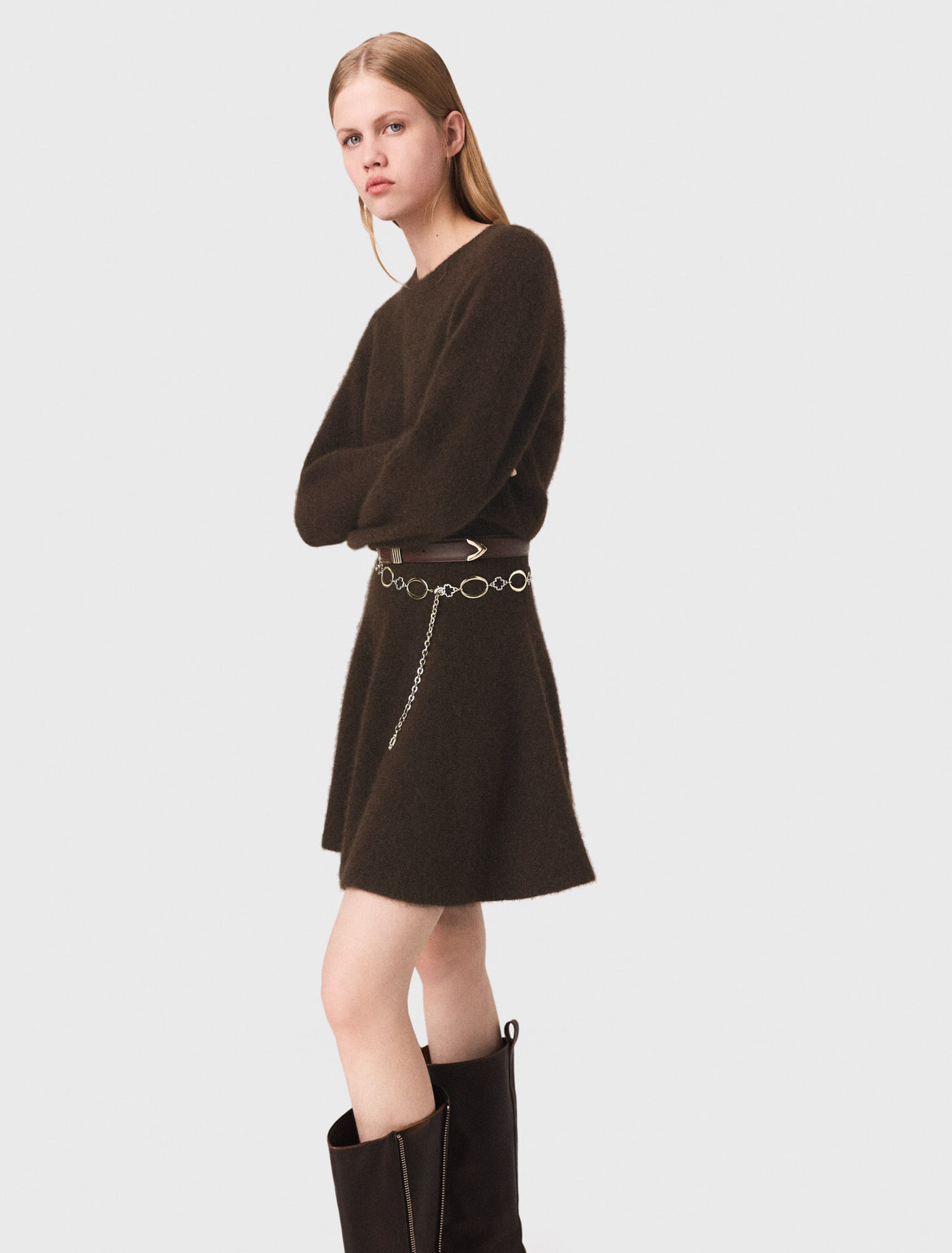 Kurzes Kleid aus Yak-Melange