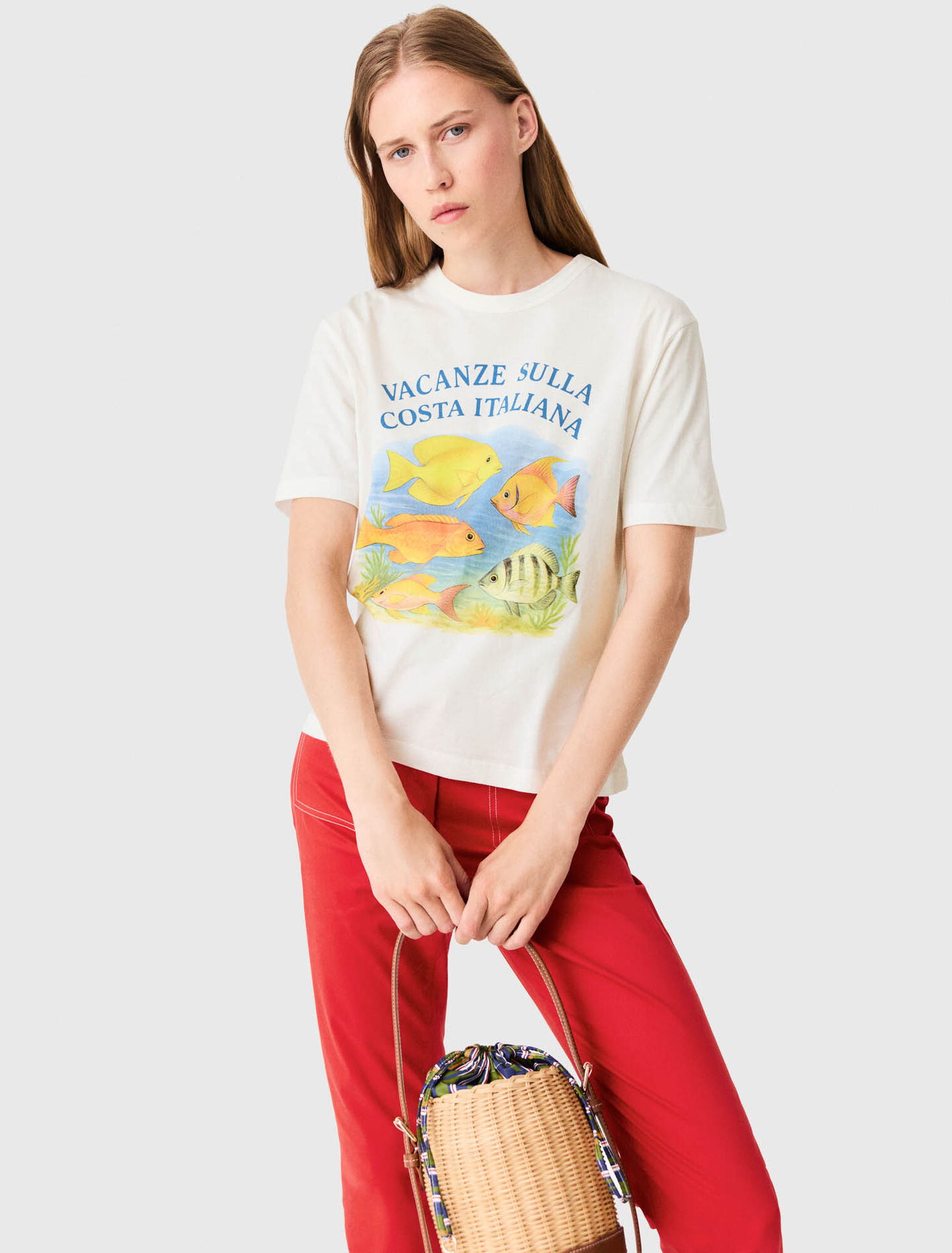T-Shirt mit Fisch-Print