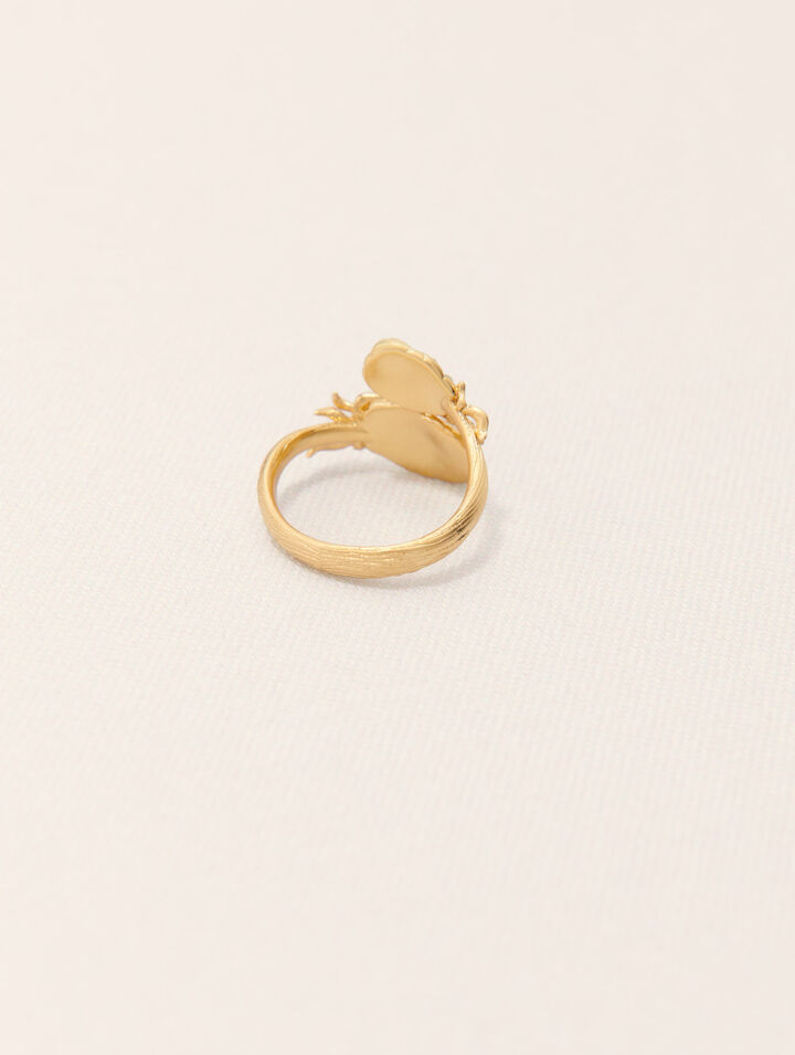 Doppelter Ring Ananas mit Strass