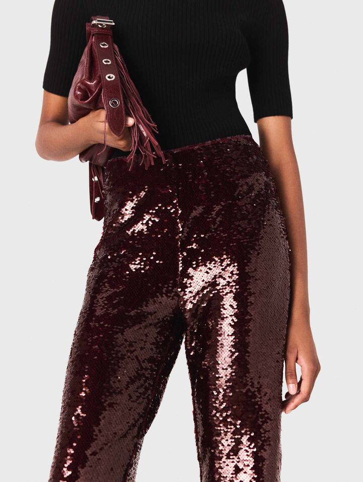 Bestickte Hose mit Pailletten