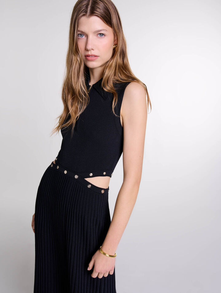 Langes Kleid aus Rippstrick