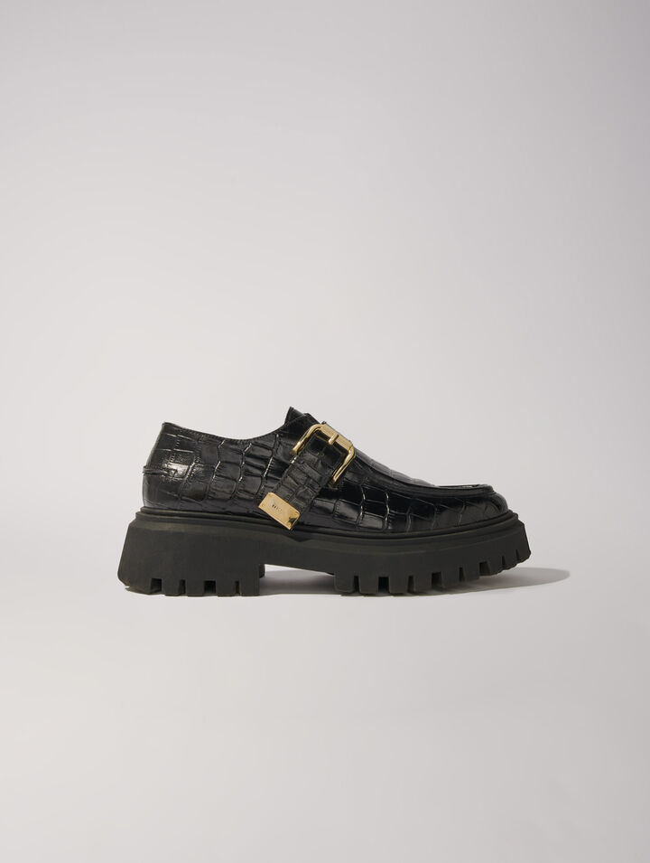 Klobige Derby-Schuhe aus Leder