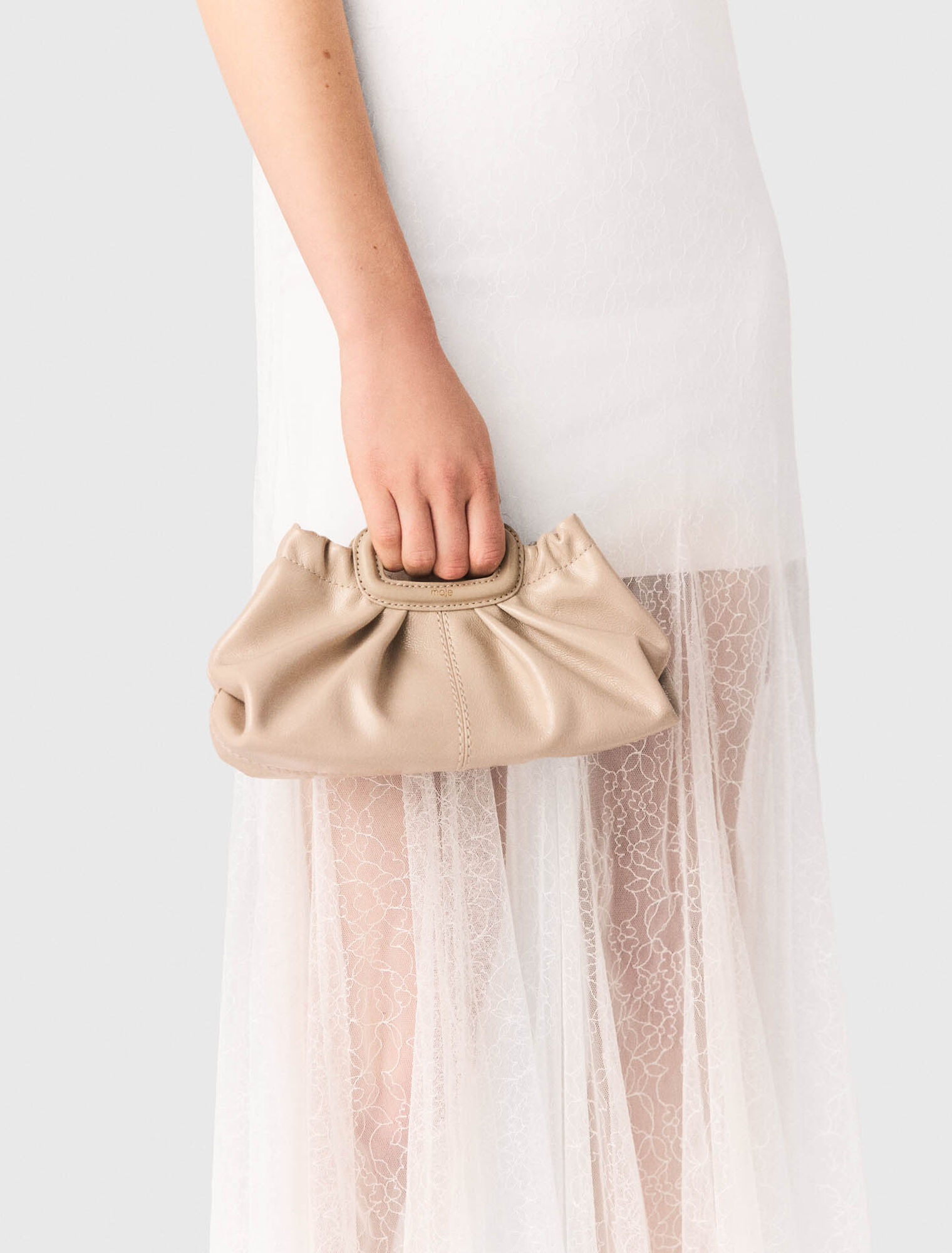 Mini-Clutch aus Naplackleder