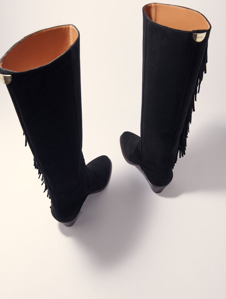 Westernstiefel aus Veloursleder