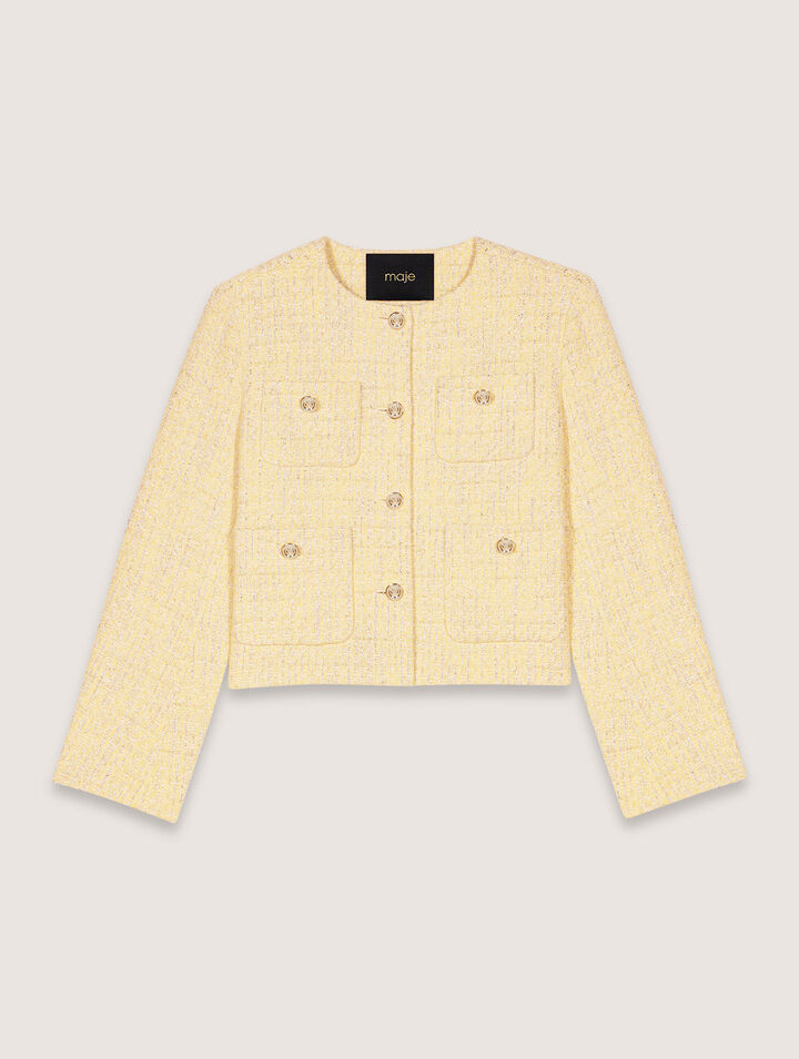 Kurze Tweed-Jacke mit Lurex