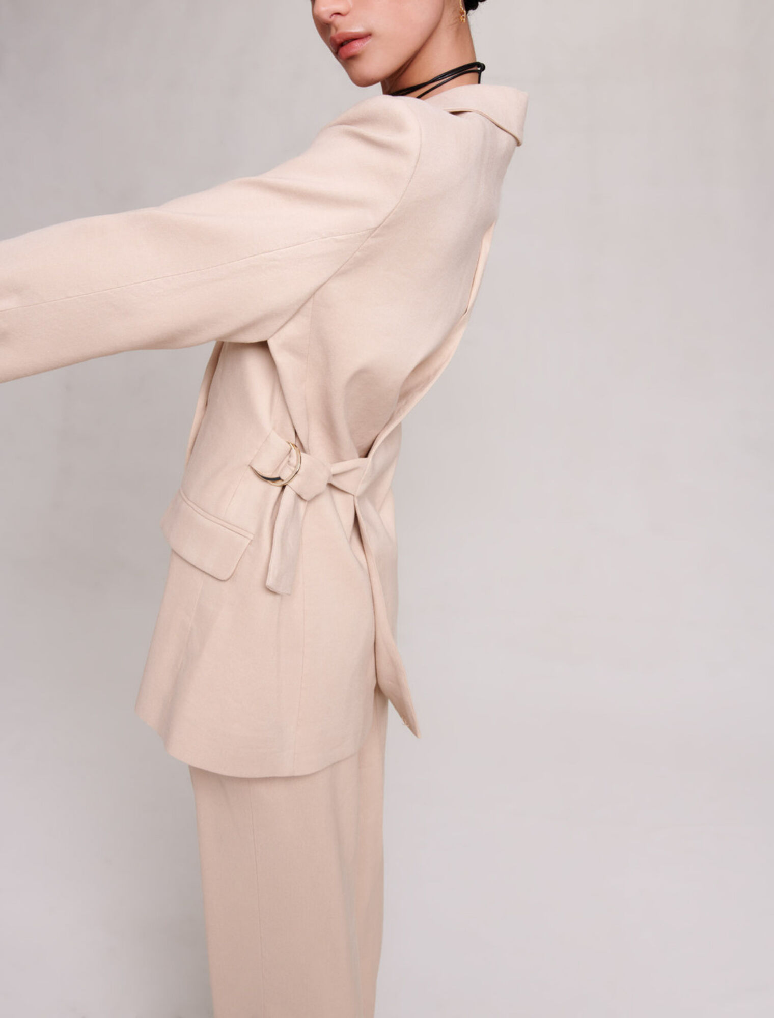 Jacke aus Leinenmischgewebe