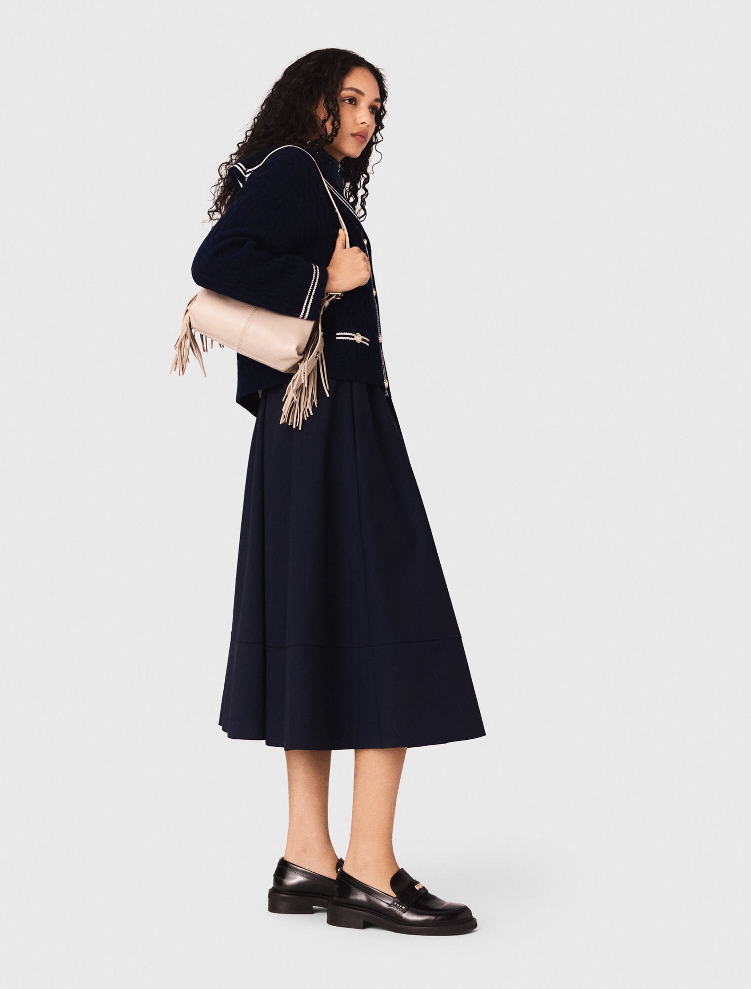 Midilanger Kost&uuml;mrock mit Streifen