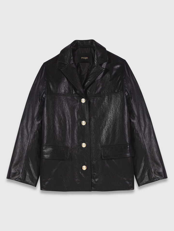Gesteppte Lederjacke