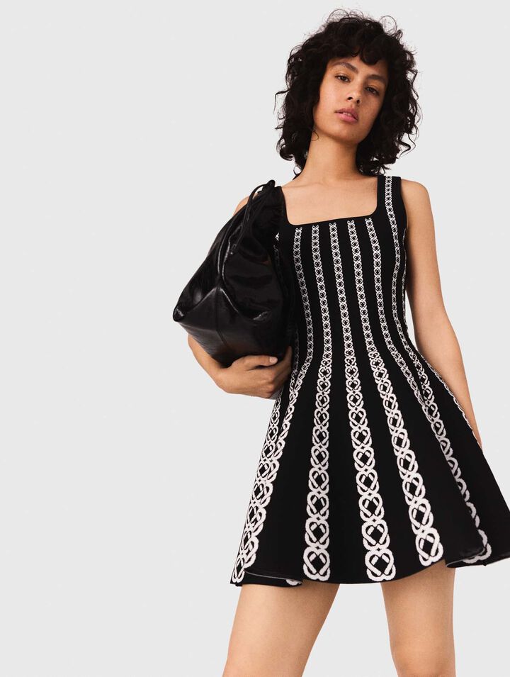 Kurzes Kleid aus Jacquard-Strick