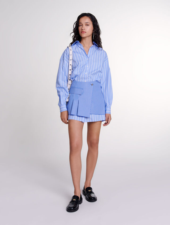 Gestreiftes Kleid mit 2-in-1-Optik