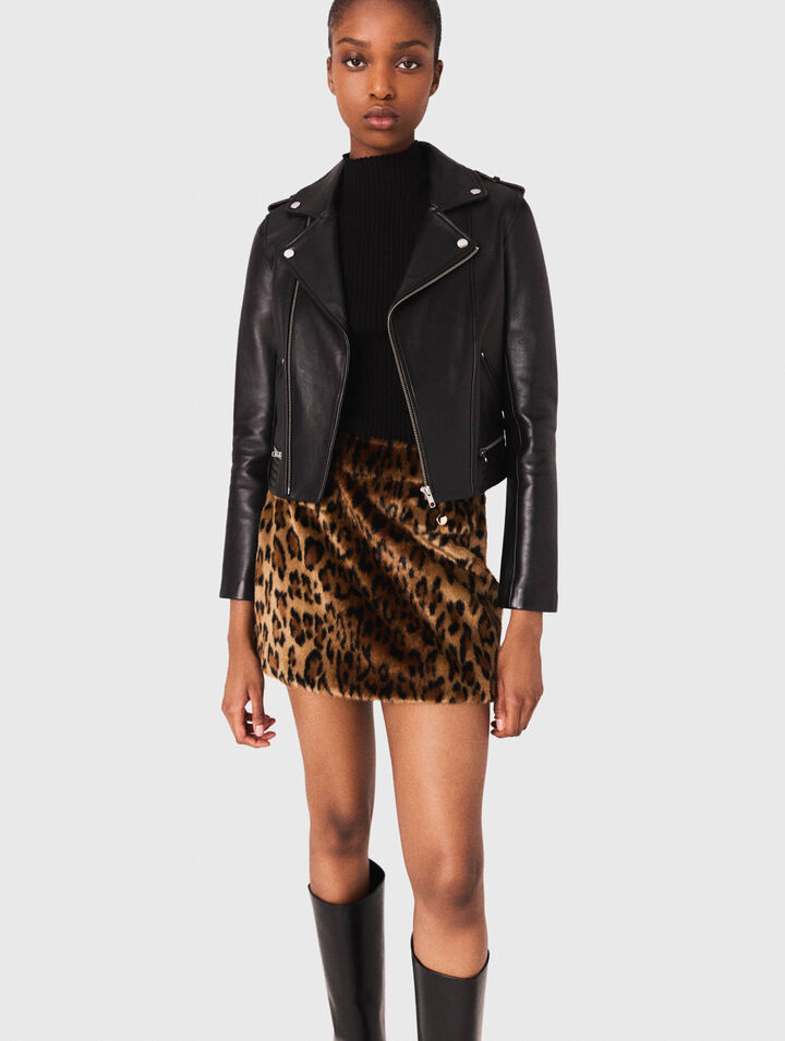Leather biker jacket