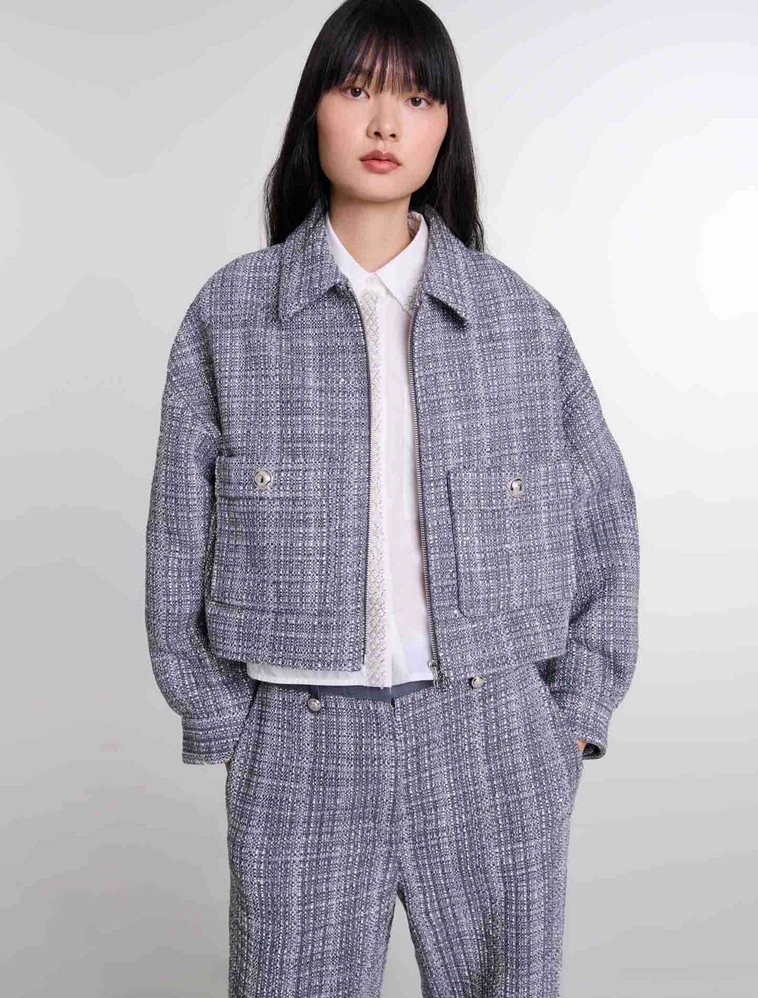 Kurzer Blouson aus Tweed