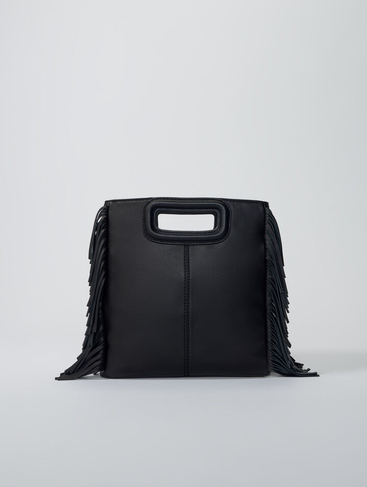M-Tasche aus Leder mit Nieten
