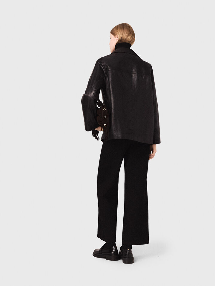 Gesteppte Lederjacke