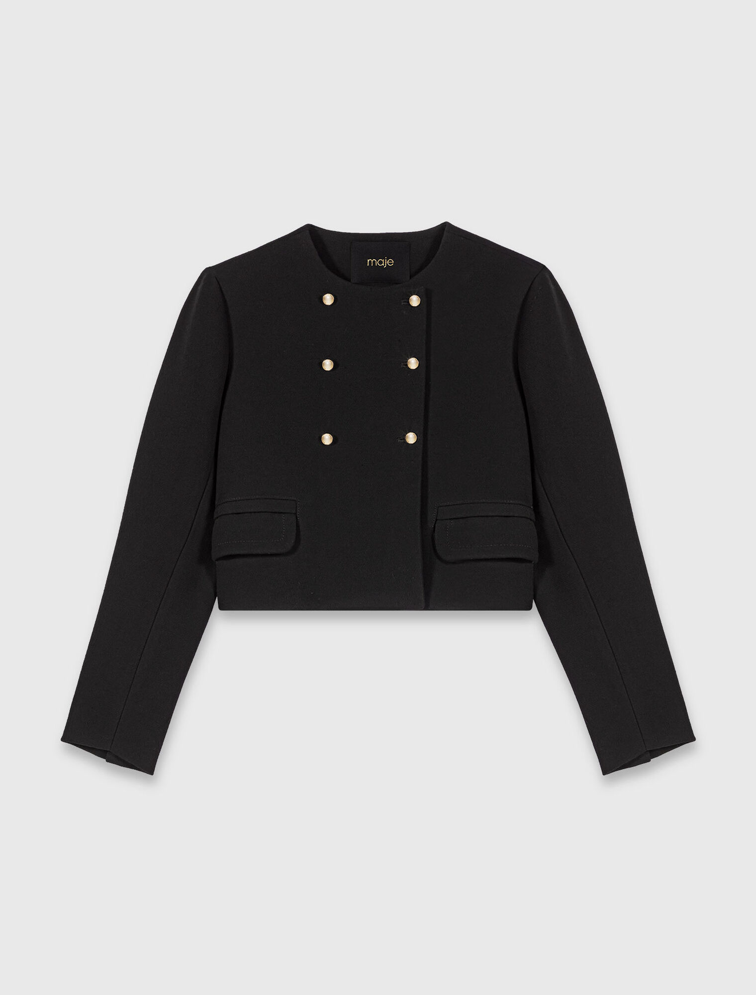 Kurze Jacke mit goldenen Knöpfen