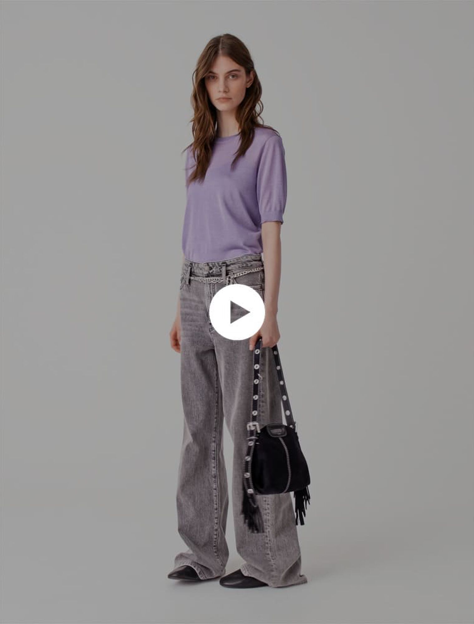 Weite Jeans mit Ketteng&uuml;rtel