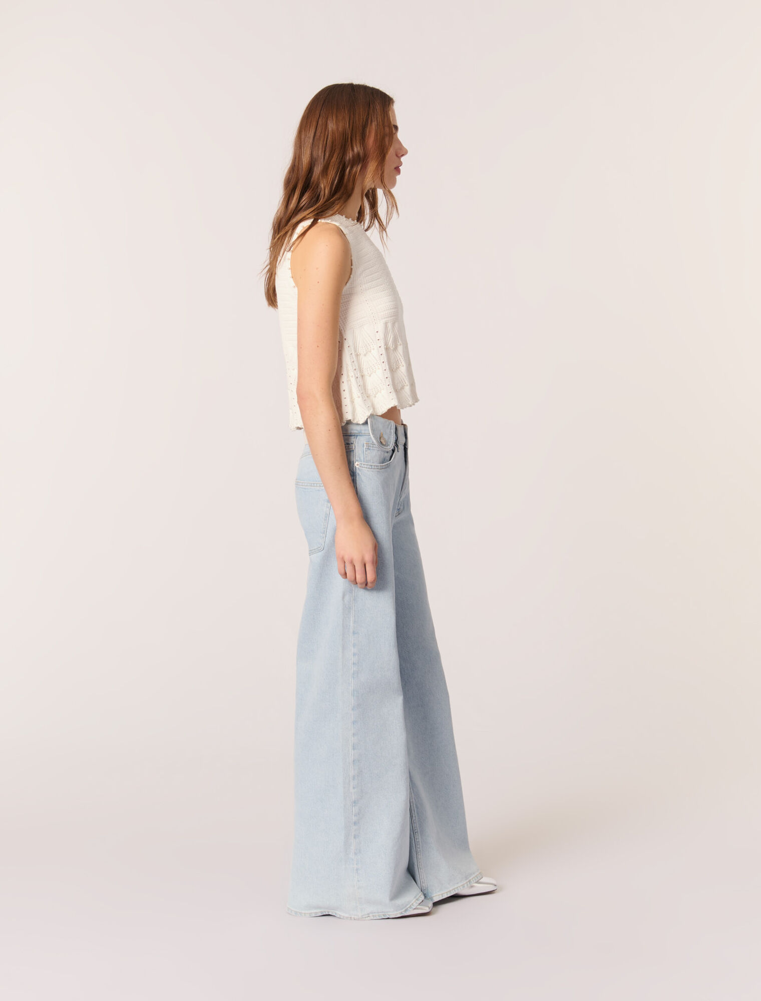 Weite Jeans mit Waschung