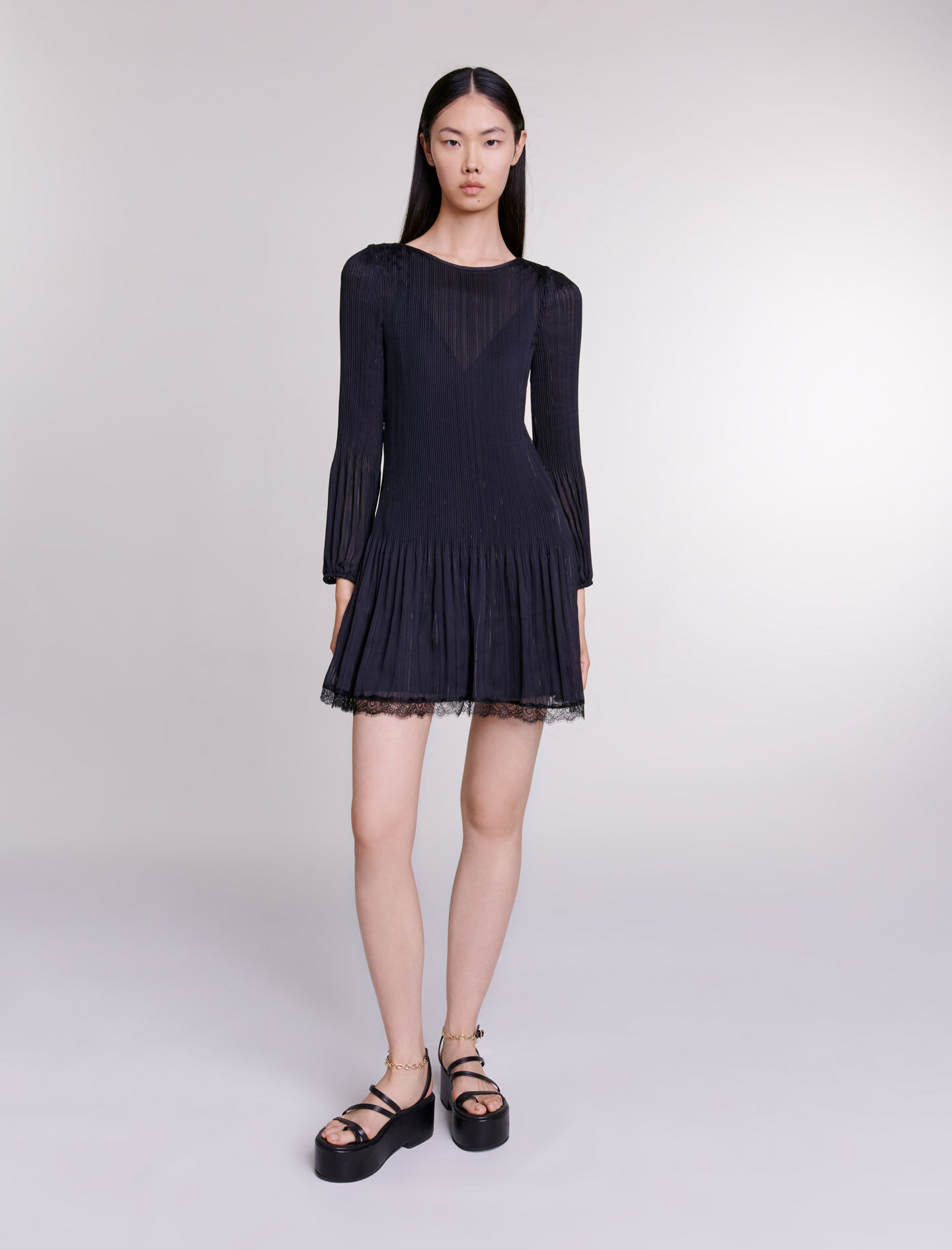 Maje plissee kleid