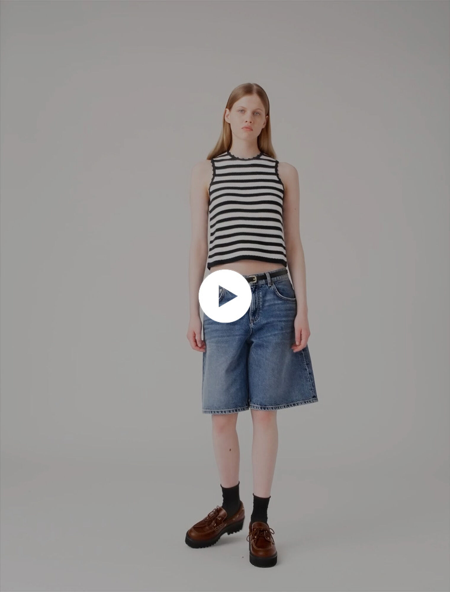 Denim-Bermudashorts