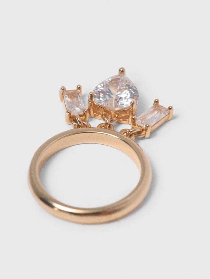 Goldfarbener Ring mit Strass