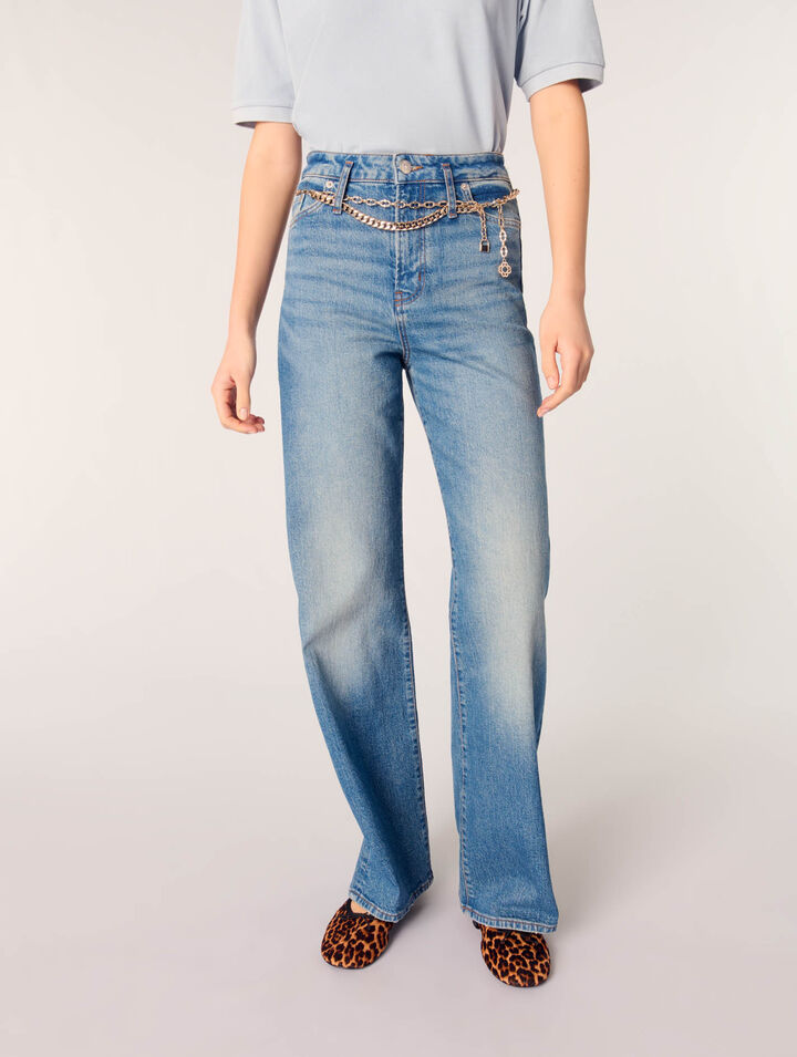 Jeans mit Kettengürtel