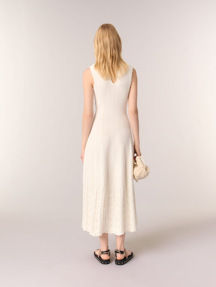 Kleid aus Pointelle mit Perlen