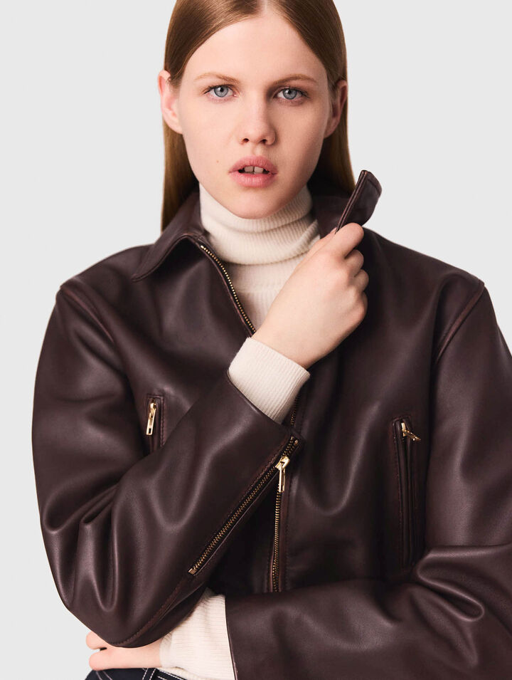 Jacke aus Leder im Vintage-Look