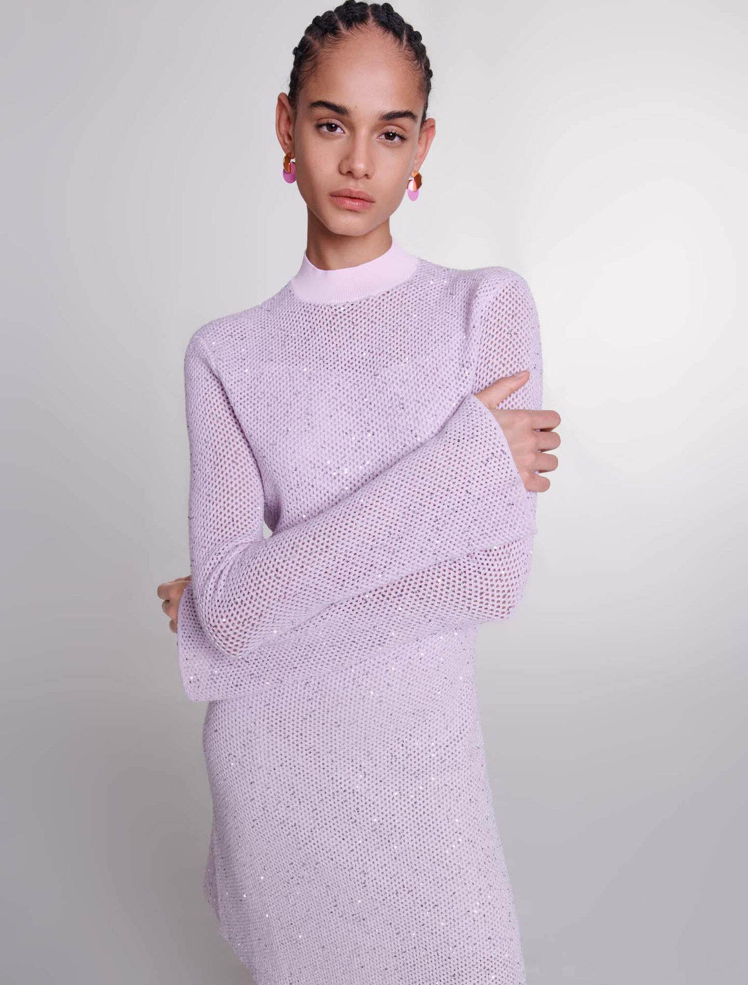 Halbdurchsichtiges Strickkleid