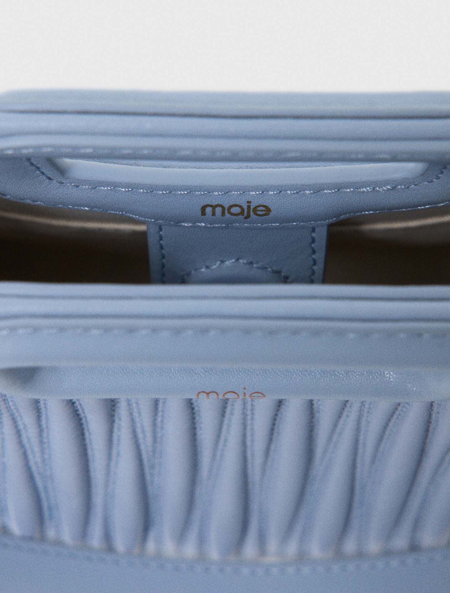 Mini-Tragetasche, gestepptes Leder