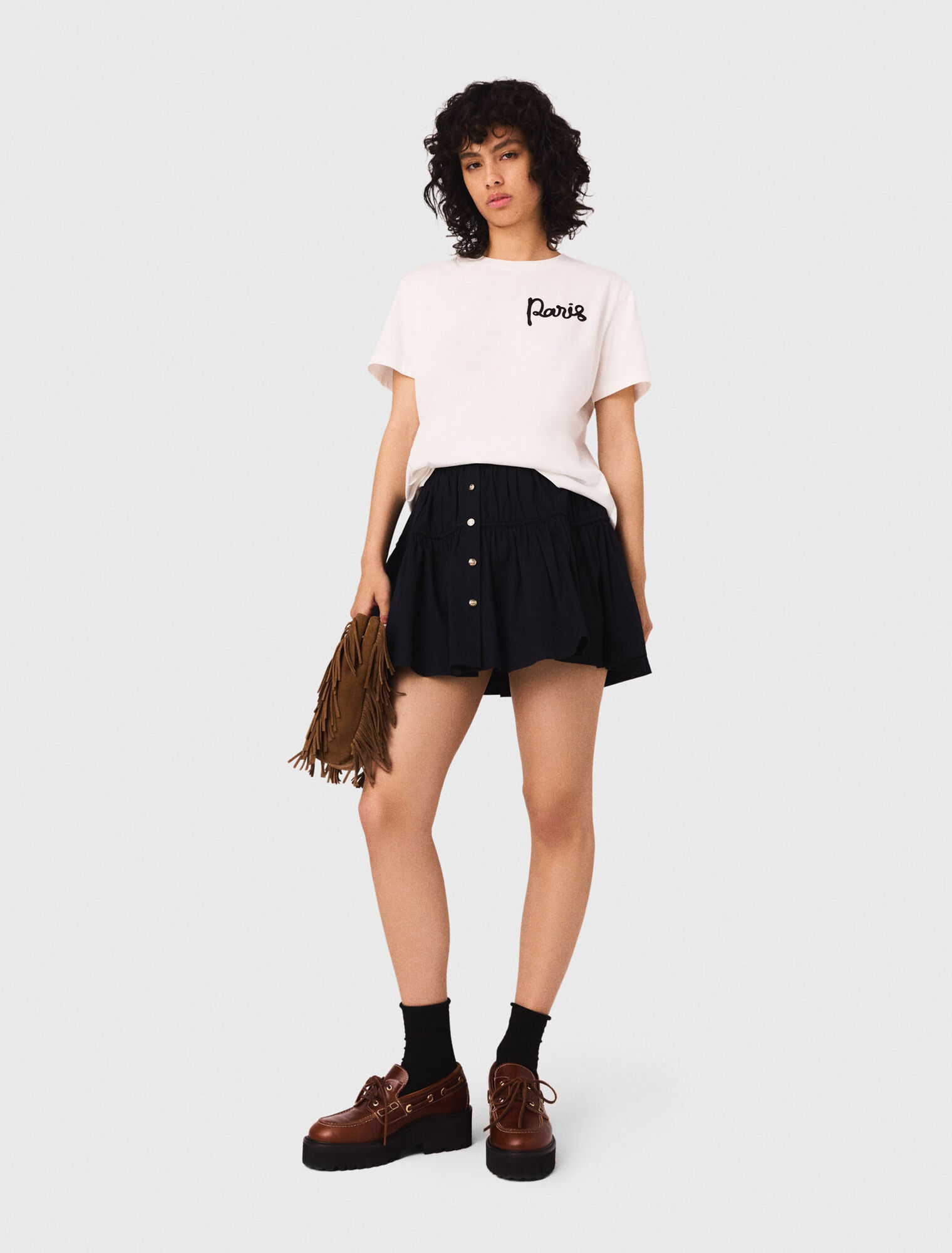T-Shirt mit gesticktem Paris-Logo