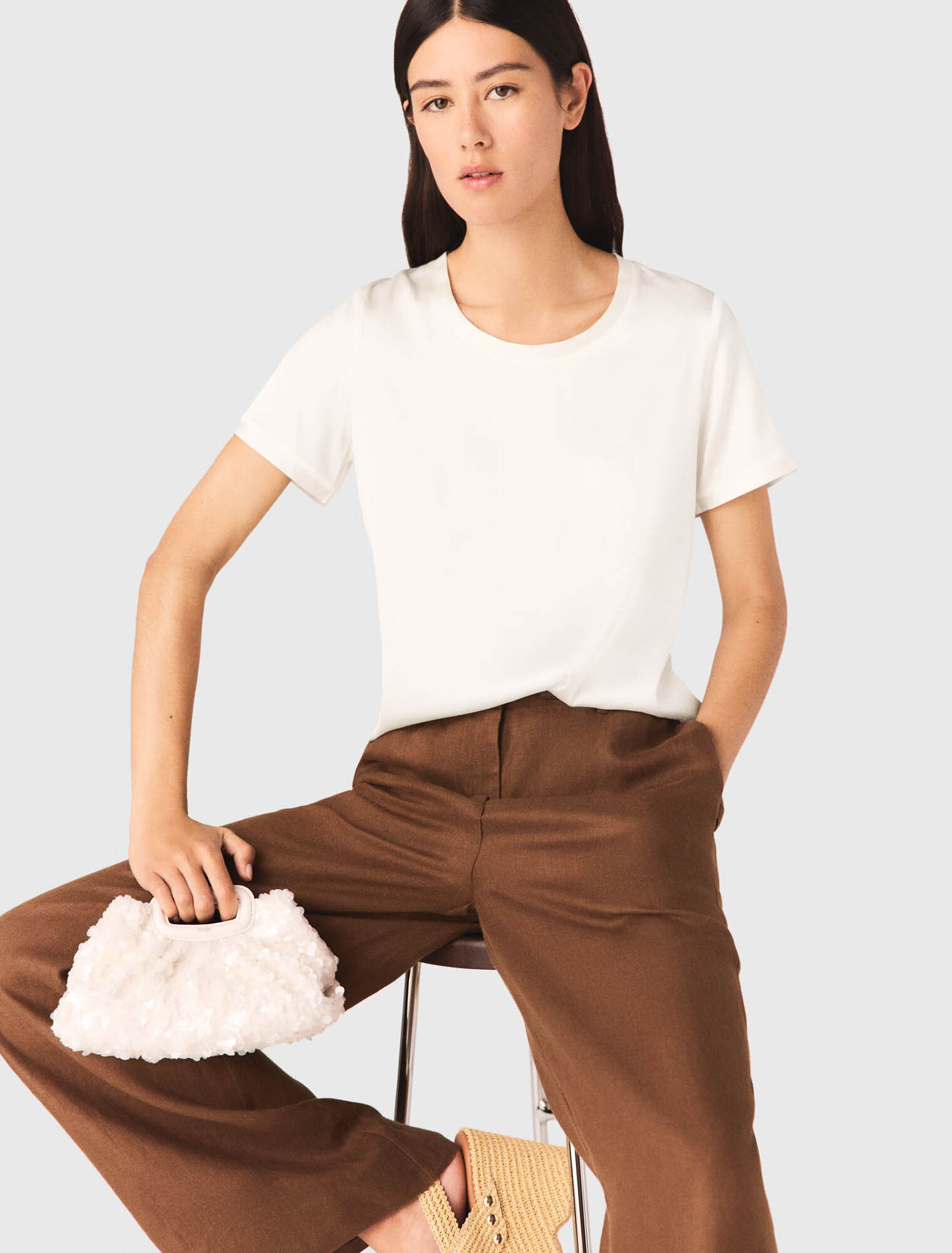 Kurz&auml;rmeliges Top aus Seide