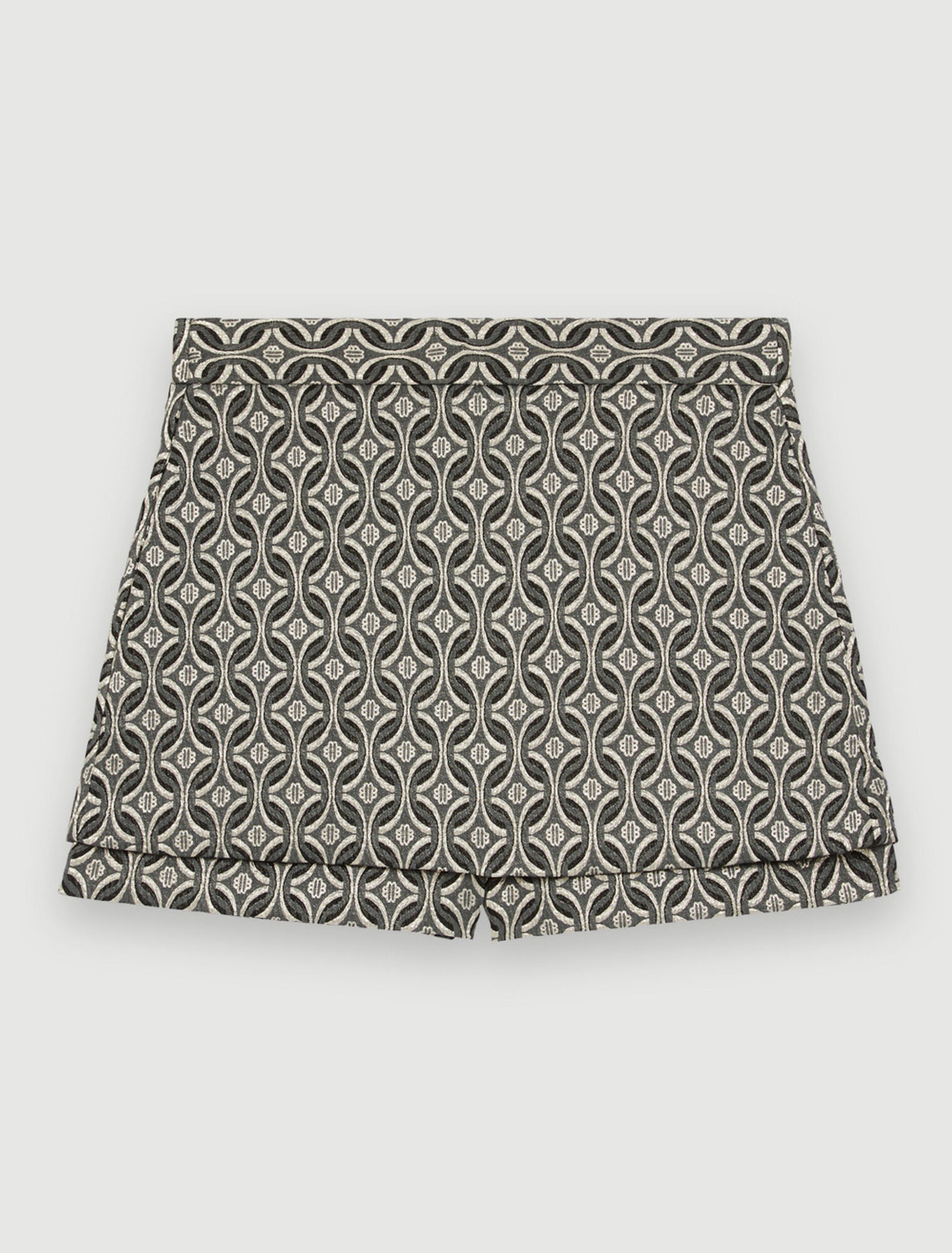 Trompe-l'oeil-Shorts aus Lamé-Jacquard
