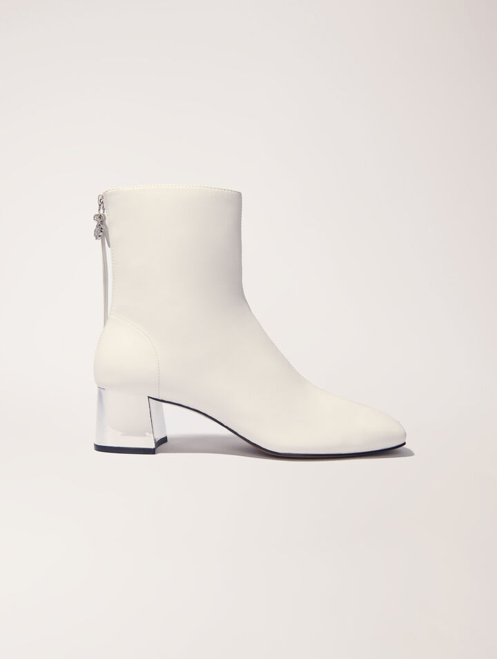 Lederstiefeletten mit eckiger Kappe