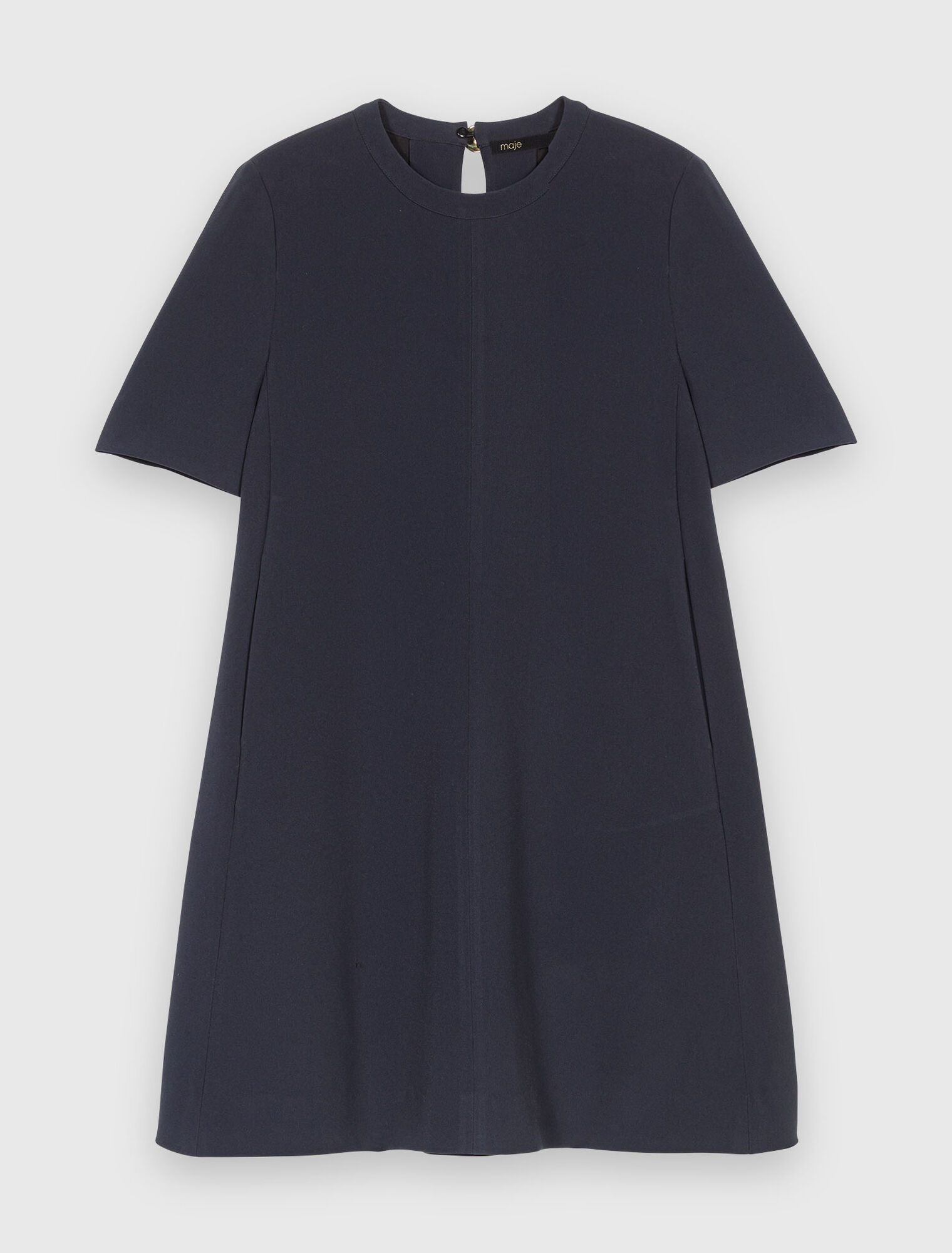 Trapezkleid aus schwerem Crêpe