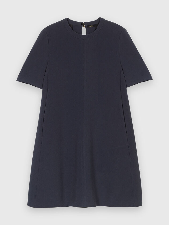 Trapezkleid aus schwerem Crêpe