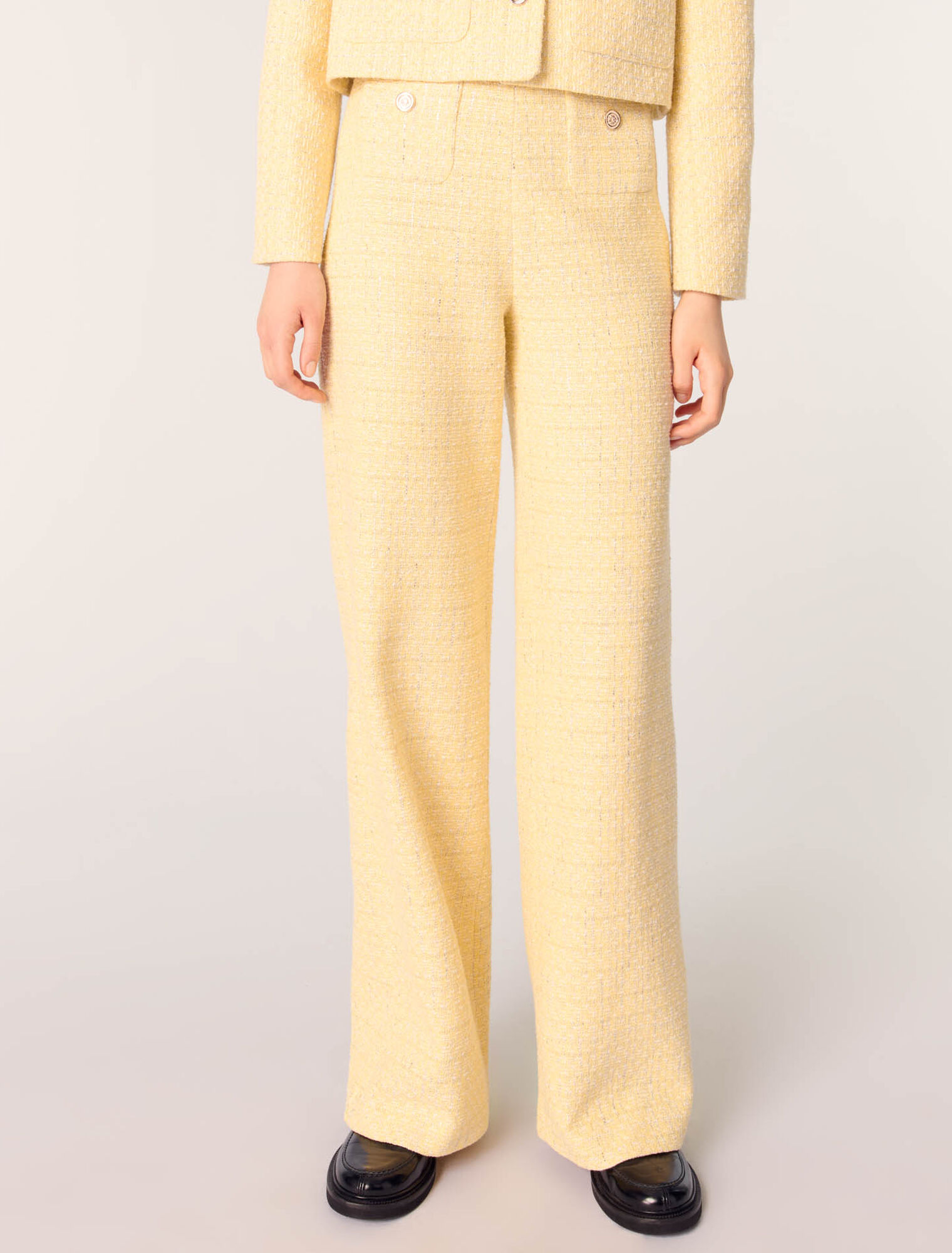 Gerade Tweed-Hose mit Lurex