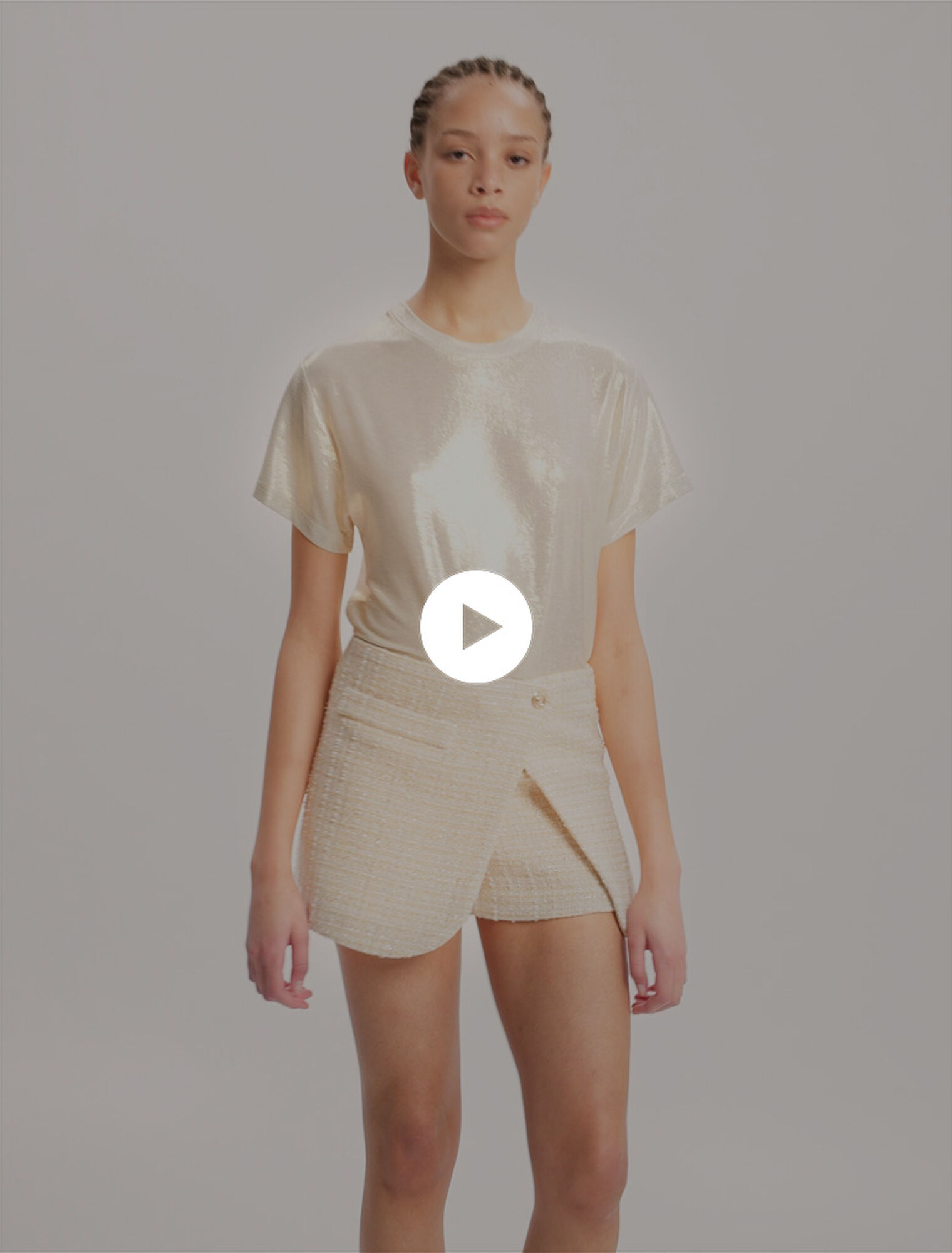Trompe-l'Oeil-Shorts aus Tweed