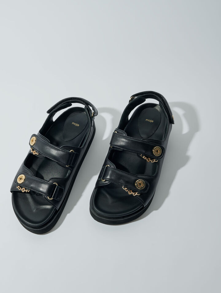 Flache Ledersandalen