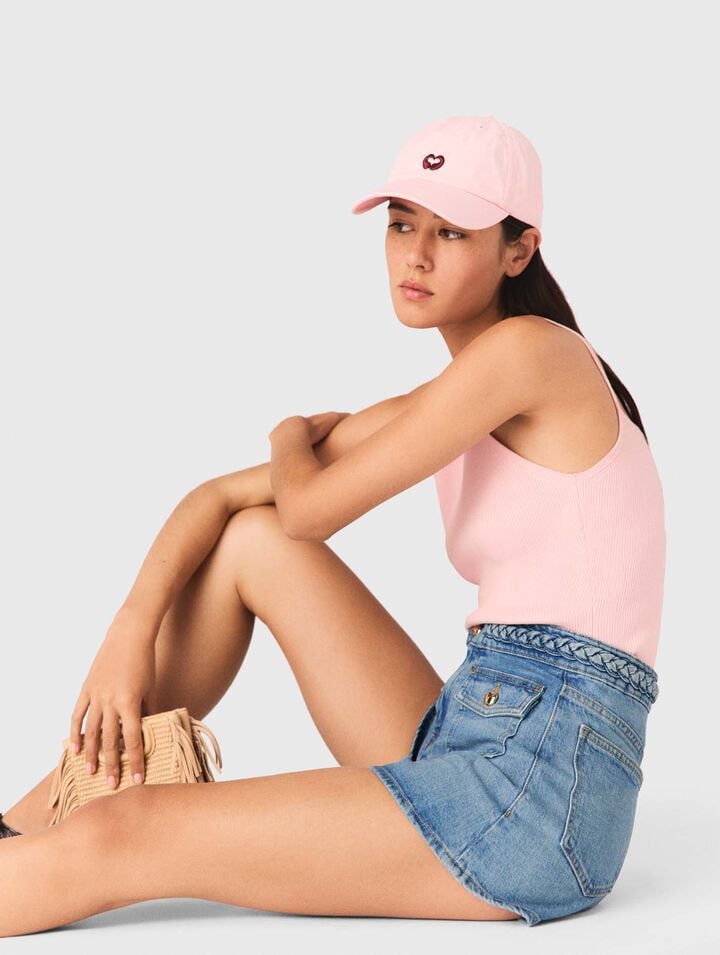 Geflochtene Denimshorts