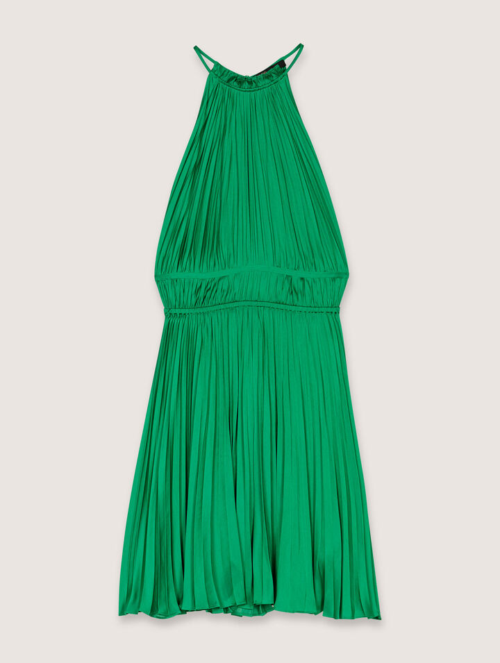 Kurzes, rückenfreies Plisseekleid