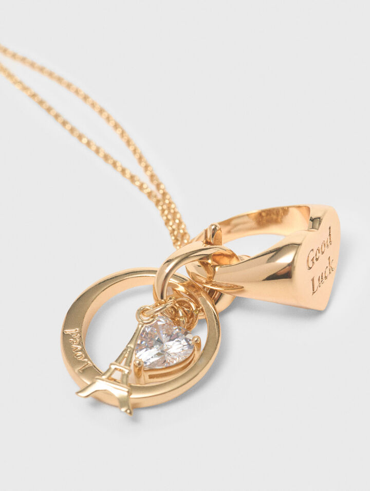 Goldene Halskette mit Ringdetails