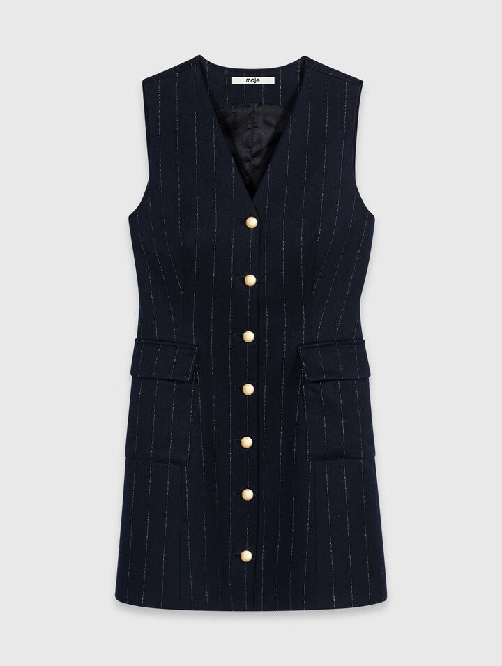 &Auml;rmelloses Lurex-Blazerkleid