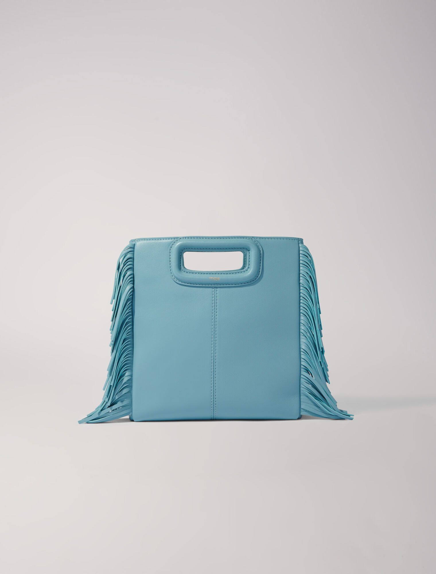 M-Tasche aus Glattleder mit Fransen