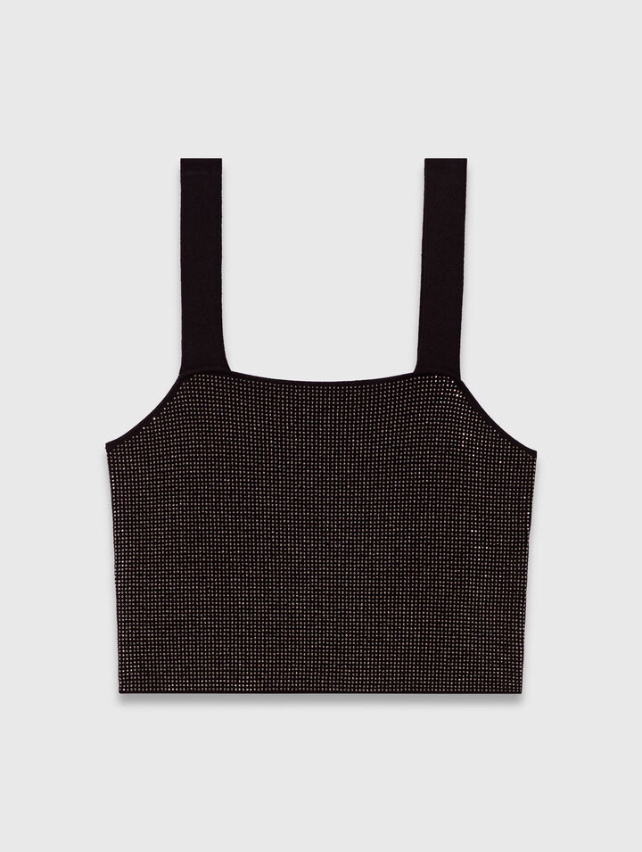 Trägertop aus Strick mit Strass