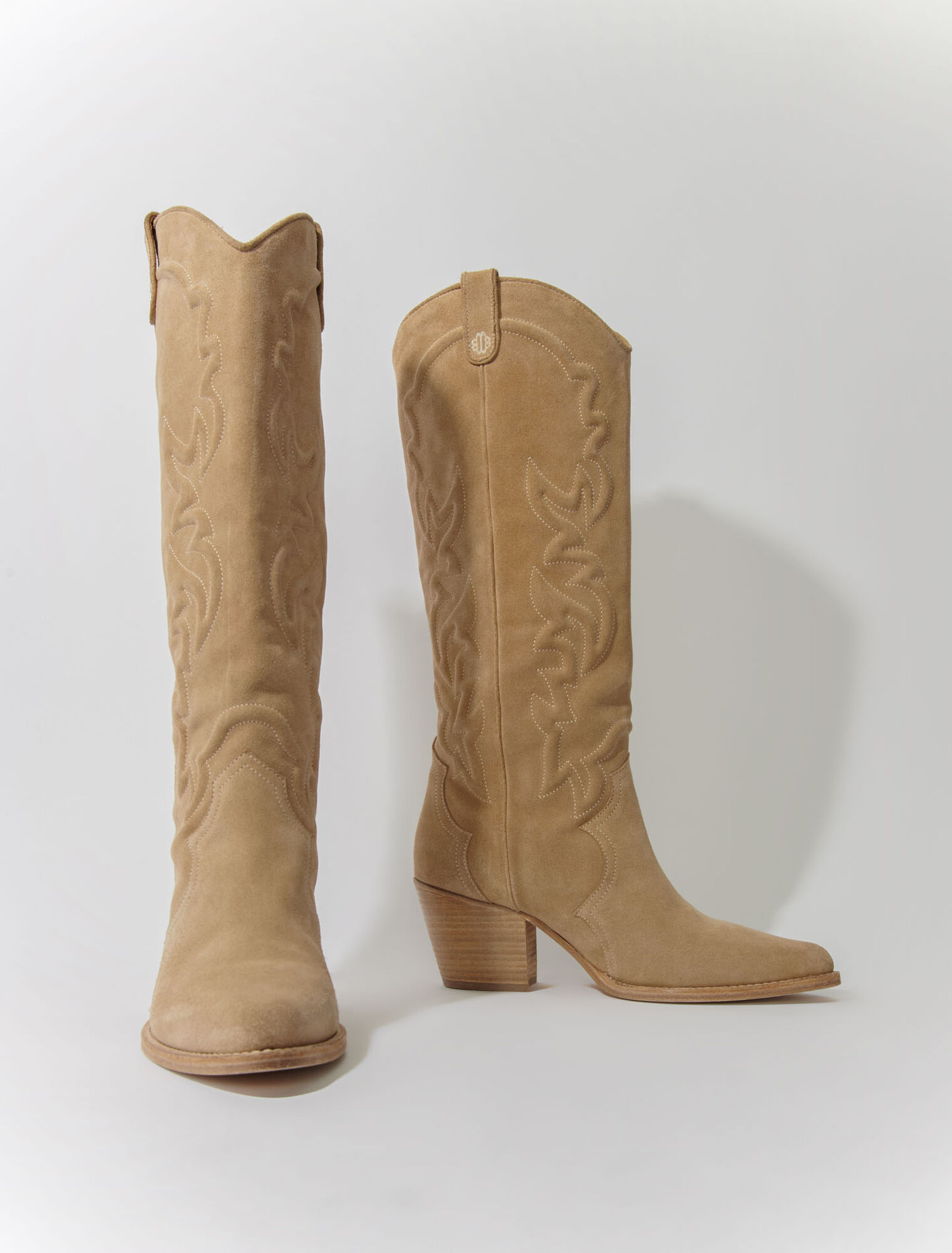 Cowboy-Stiefel, besticktes Leder