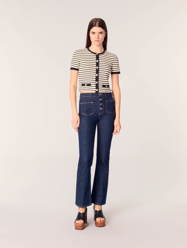 Kurzer Rippstrick-Cardigan
